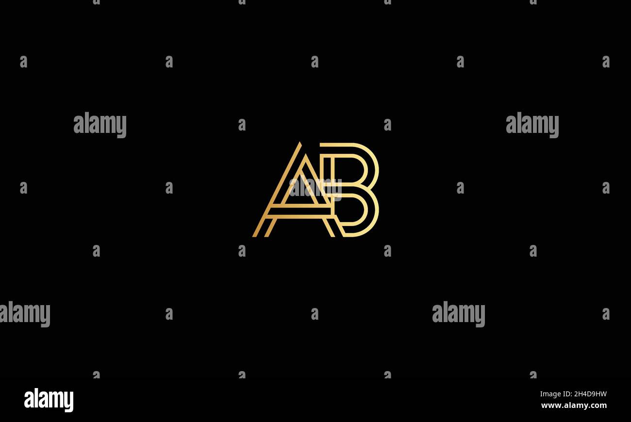 BUCHSTABEN AB-LOGO-DESIGN MIT NEGATIVEM PLATZEFFEKT FÜR DIE ILLUSTRATION Stock Vektor