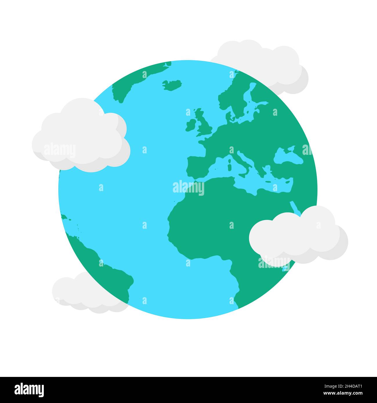 Welt Erde Planet mit Wolken Stock Vektor