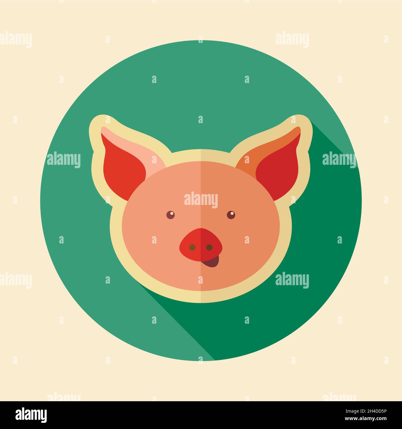 Pig Flat-Symbol. Vektorgrafik Tierkopf, Folge 10 Stock Vektor