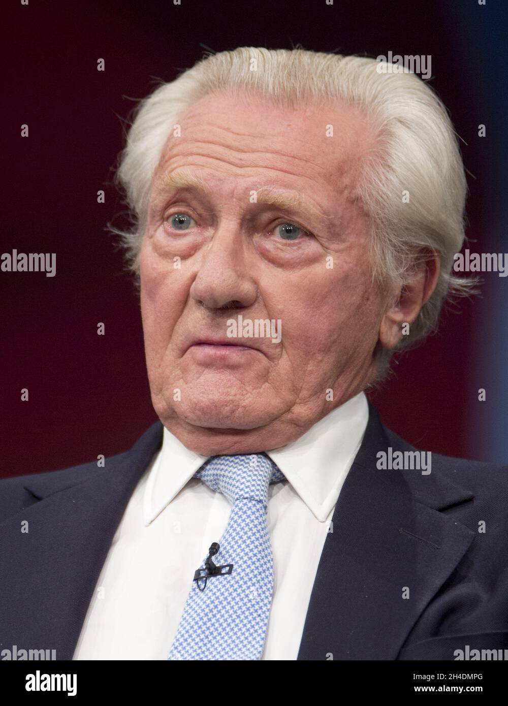 Der ehemalige Kabinettsminister Lord Michael Heseltine auf der Jahreskonferenz der Konservativen Partei im Manchester Central Convention Center. Stockfoto