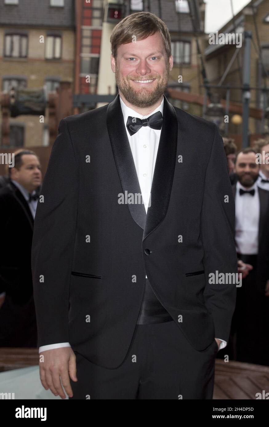 Greg Rize, VP von Double Fine Productions, nimmt am 7. April 2016 an den British Academy Games Awards Teil, während EGX Rezzed im Tobacco Dock, East London, stattfand. Stockfoto