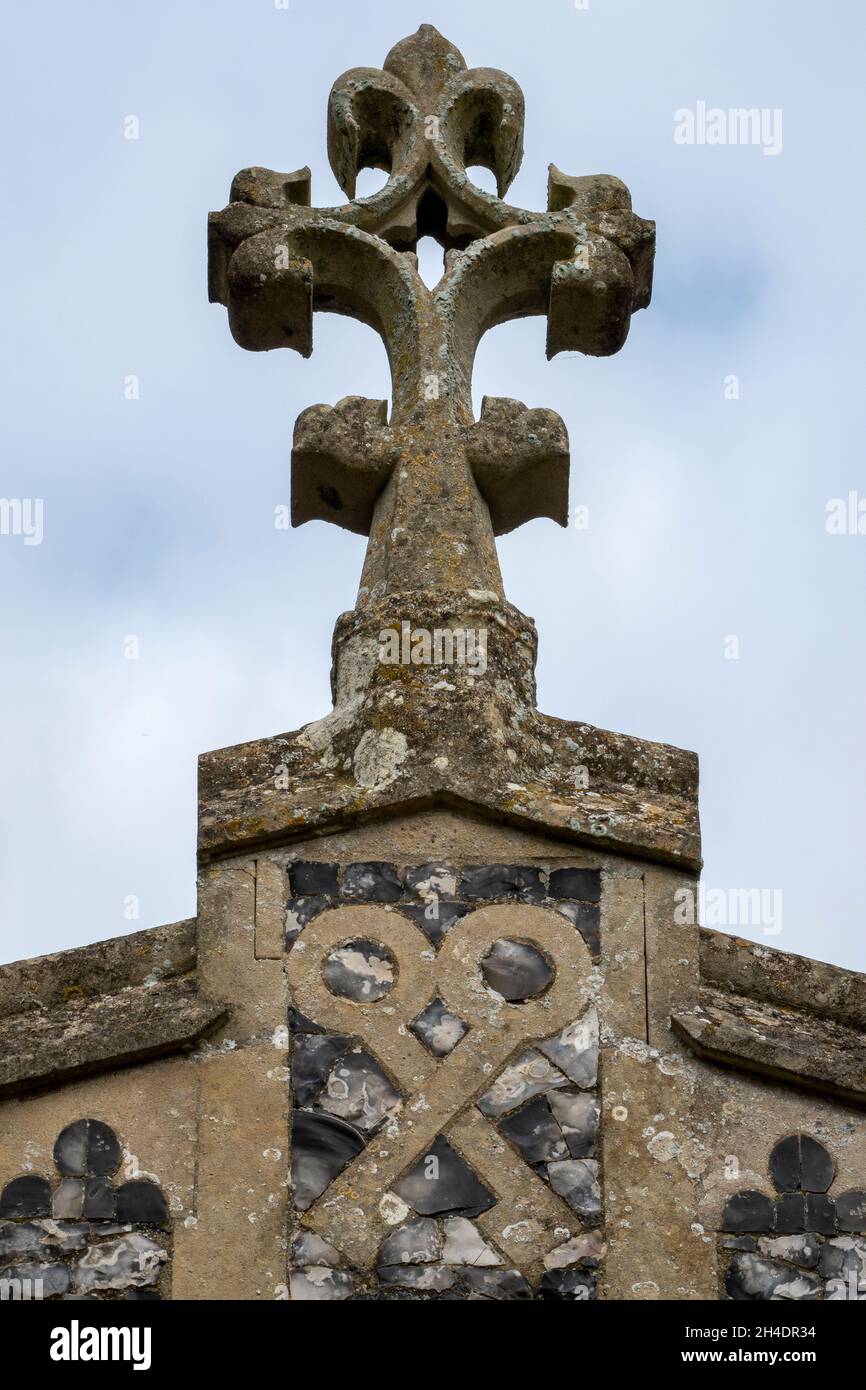 Äußeres Detail der Kirche St. Mary und St. Peter in Kelsale, Suffolk Stockfoto