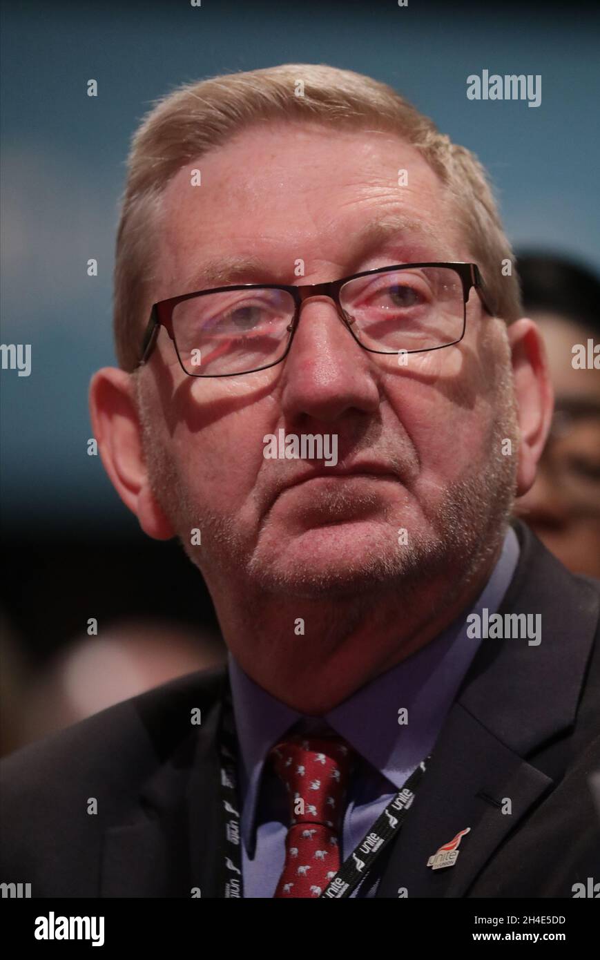 Len McCluskey, Generalsekretär von Unite the Union, am dritten Tag der Jahreskonferenz der Labour Party im Brighton Center in Brighton. Bild datiert: Montag, 23. September 2019. Bildnachweis sollte lauten: Isabel Infantes / EMPICS Entertainment. Stockfoto