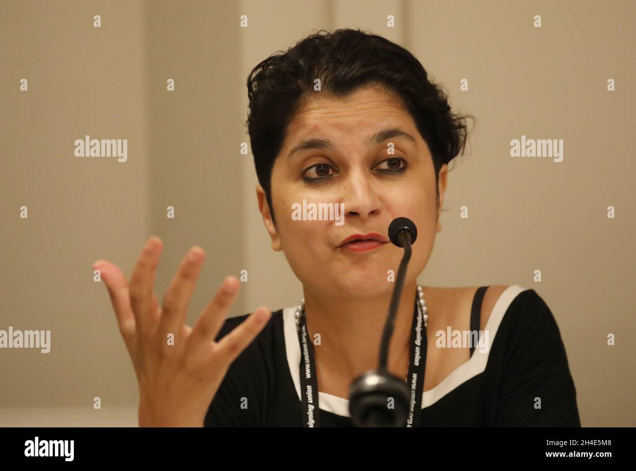 Baroness Shami Chakrabarti spricht während einer Randveranstaltung am dritten Tag der Jahreskonferenz der Labour Party im Brighton Center in Brighton. Bild datiert: Montag, 23. September 2019. Bildnachweis sollte lauten: Isabel Infantes / EMPICS Entertainment. Stockfoto