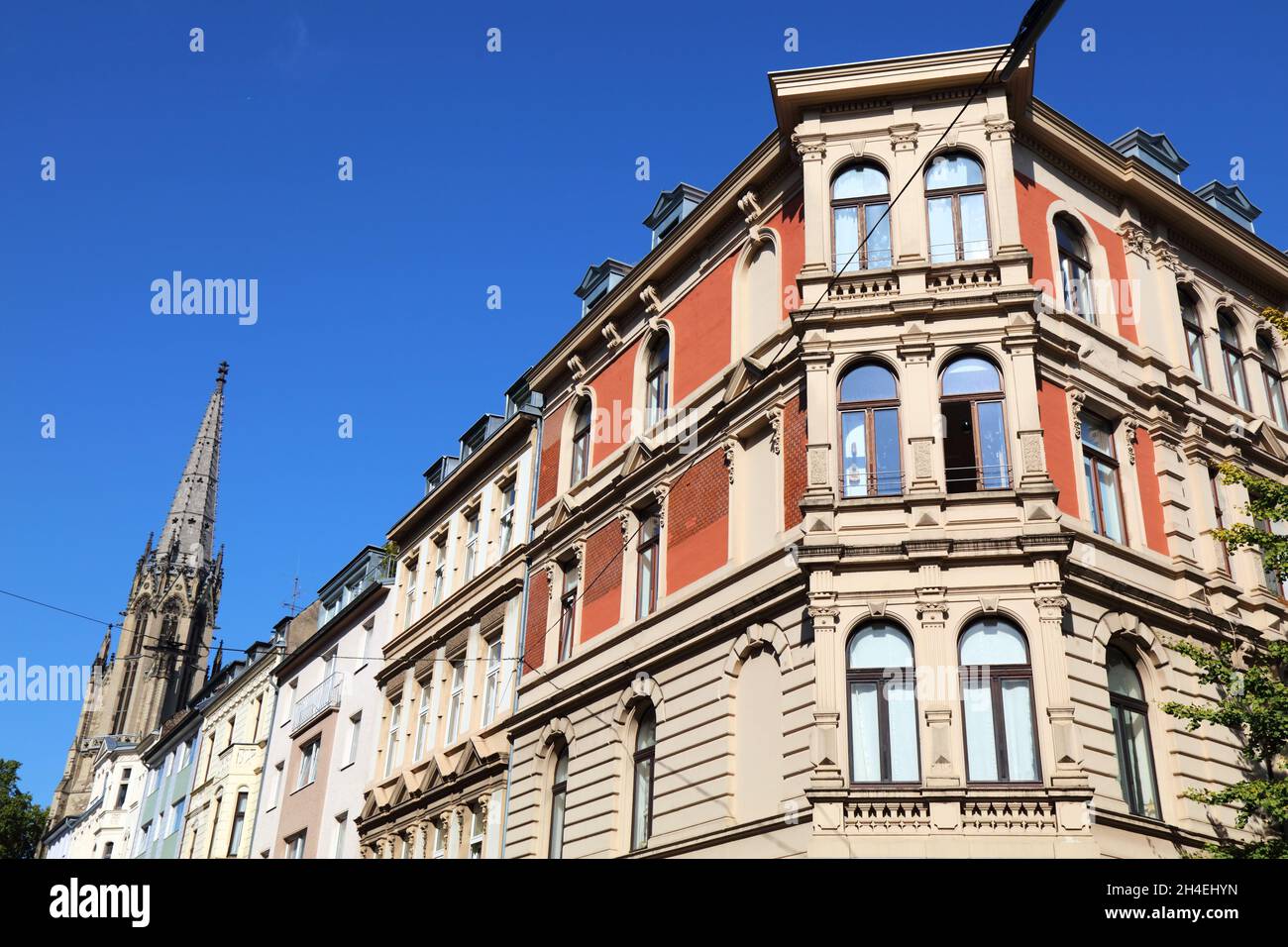 Köln City, Deutschland. Blick auf die alte Wohnstraße im Kölner Stadtteil Rathenau-viertel. Stockfoto