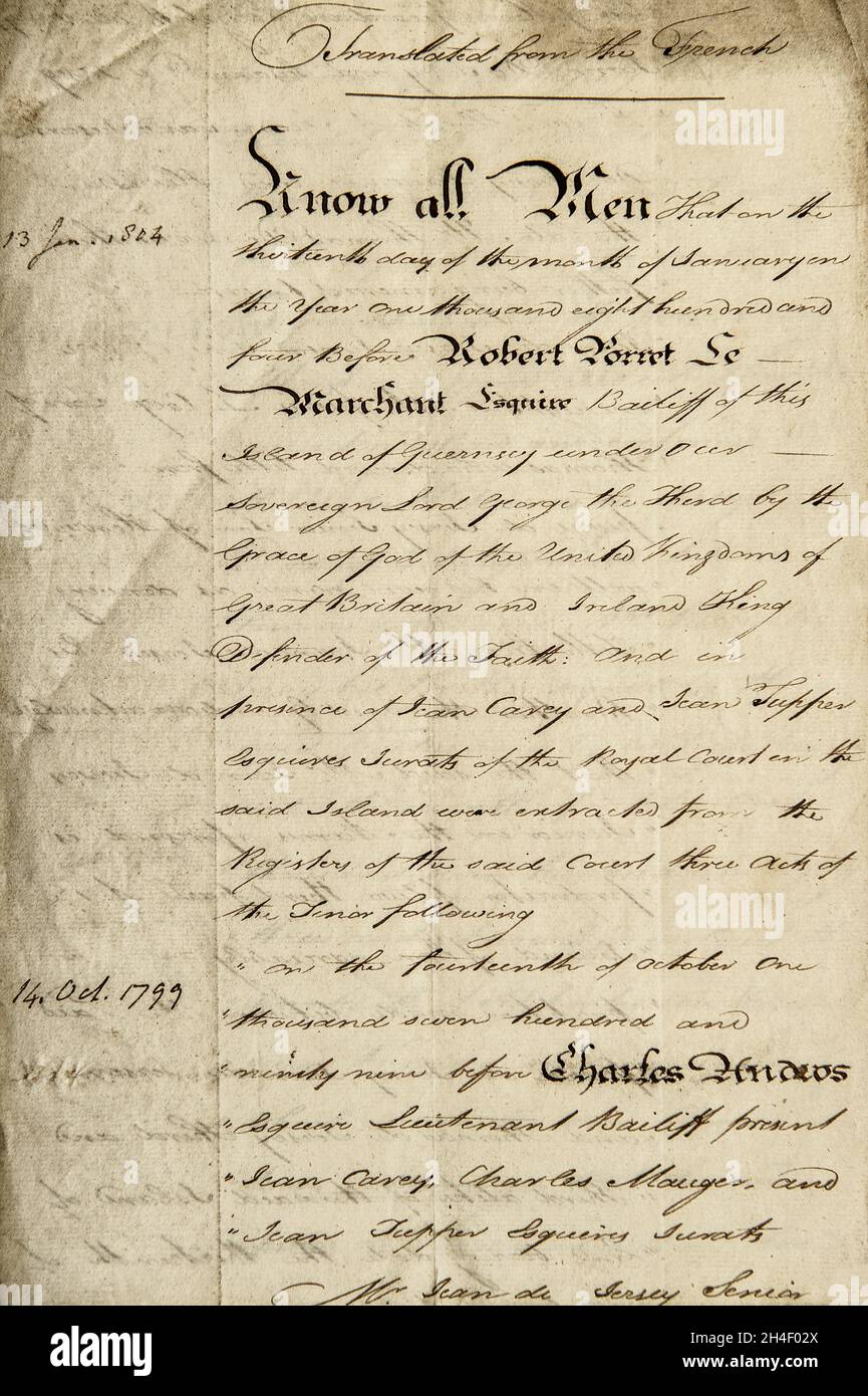 Hintergrund aus Vintage-Papier. Altes Manuskript mit handgeschriebenem, unerreißbaren Text Stockfoto