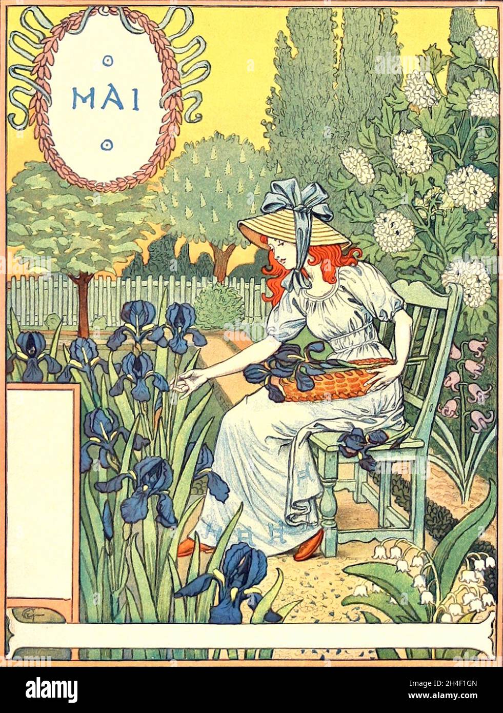 Der Kalender von Eugène Grasset im Auftrag des Pariser Kaufhauses La Belle Jardinière - die Monate - Mai Stockfoto