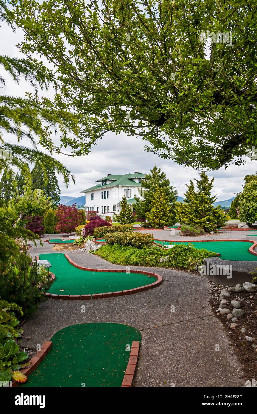 Olson Mansion und Golfplatz in Lake Wilderness, Washington. Stockfoto