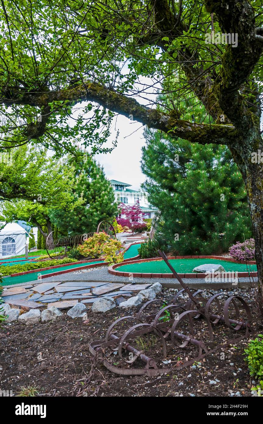 Olson Mansion und Golfplatz in Lake Wilderness, Washington. Stockfoto