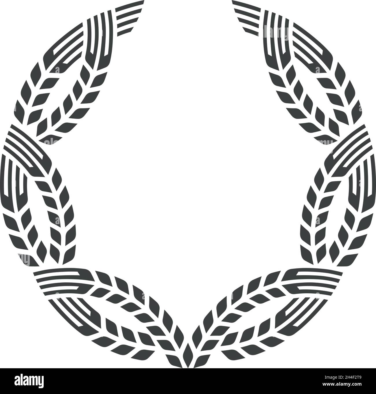 Weizenohren-Kranz. Weizenkörner gerundet Doodle Stiele Ohr runden Rahmen Stock Vektor