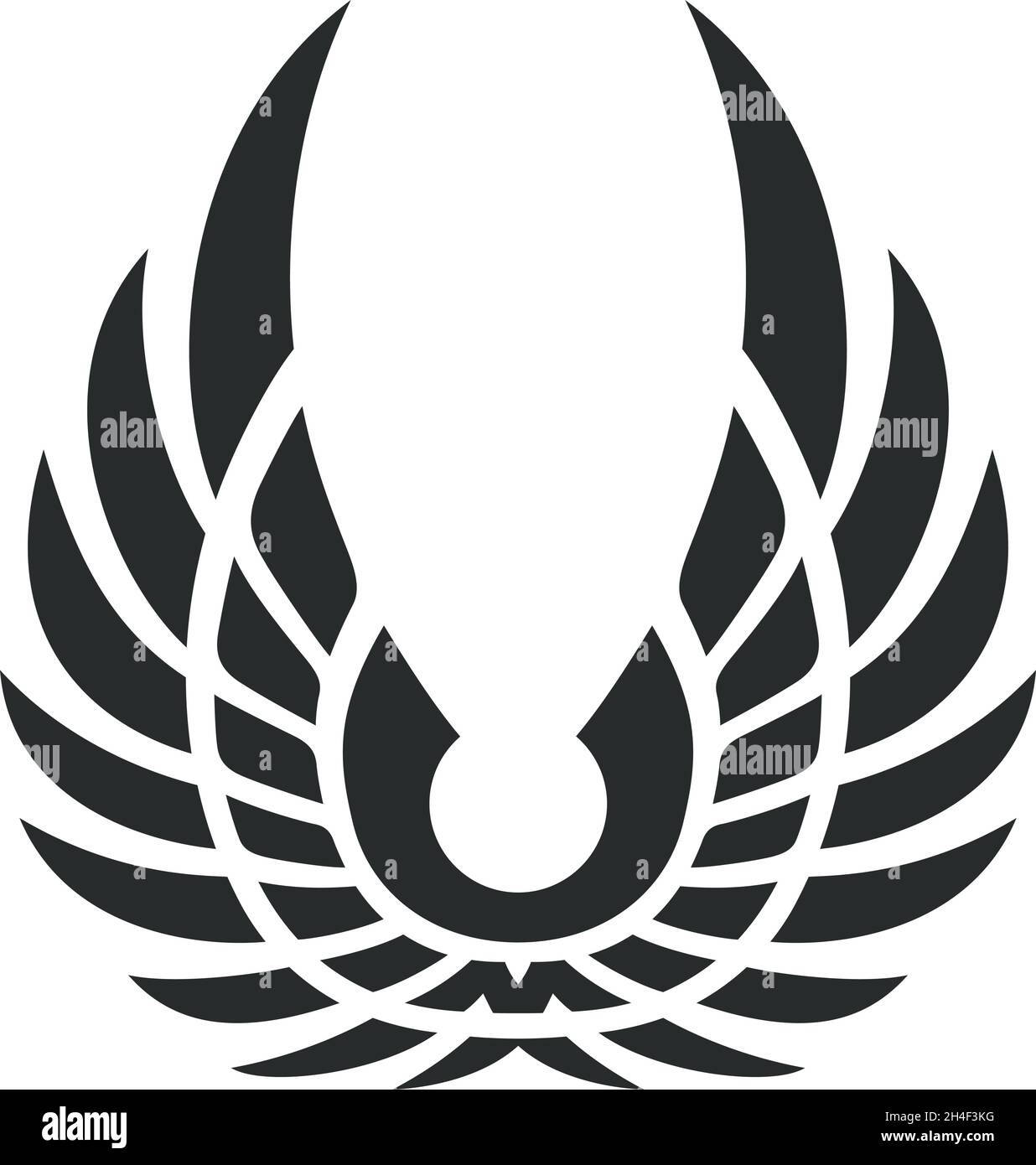 Phoenix Wings Logo. Vintage-Vogel-Emblem. Geflügeltes Abzeichen Stock Vektor