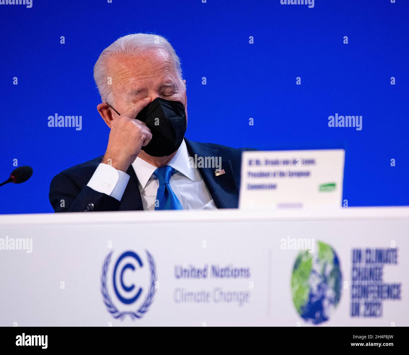 Glasgow, Schottland, Großbritannien. November 2021. IM BILD: Joe Biden, 46. Präsident der Vereinigten Staaten von Amerika. An diesem Nachmittag treffen sich die Staats- und Regierungschefs der Welt auf der COP26-Klimakonferenz in Glasgow. Quelle: Colin Fisher/Alamy Live News Stockfoto