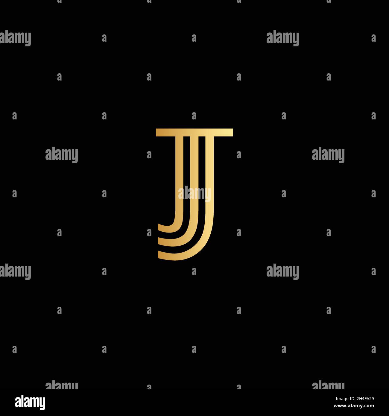 Minimal modern Abstract elegant Linie Kunst Buchstabe J Logo. Symbol für das Logo des kreativen Minimalismus. Stock Vektor