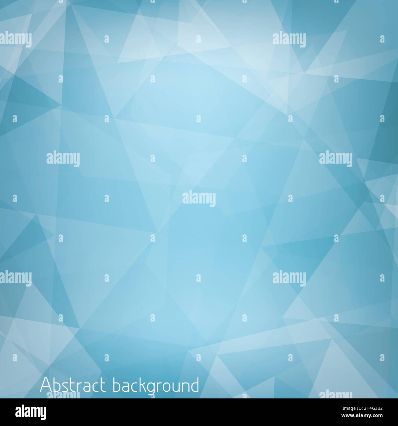 Abstrakter hellblauer Hintergrund, strukturiert durch Dreiecke. CMMK-Farbmodus. Geometrisches Vektormuster Stock Vektor