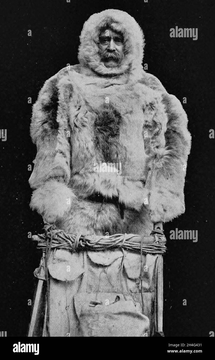 Robert E. Peary in seinen Nordpolfurs Stockfoto
