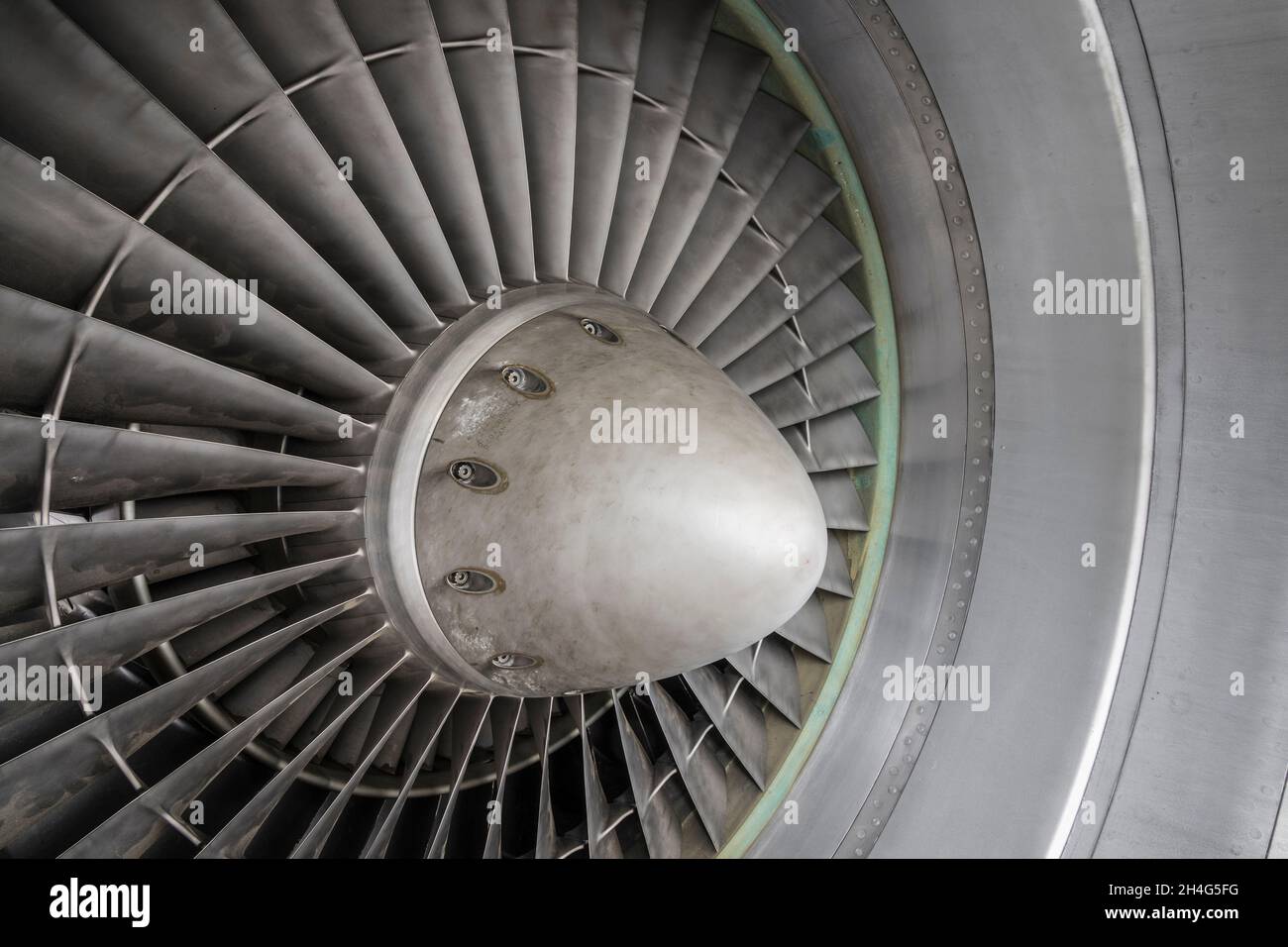 Luftansauggebläse eines Strahlmotors Stockfoto