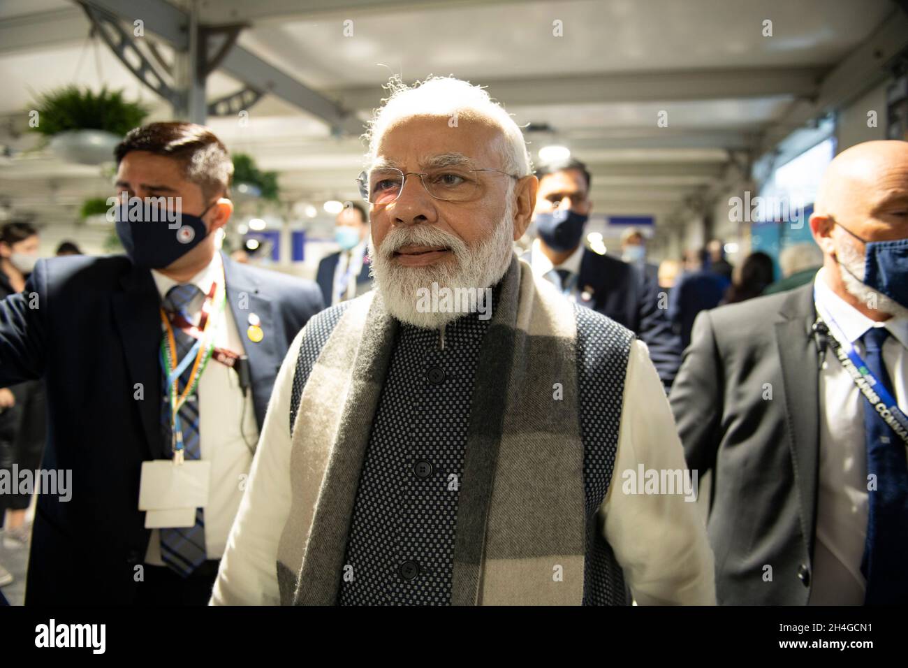 Glasgow, Schottland, Großbritannien. November 2021. IM BILD: Narendra Modi, Premierminister von Indien. An diesem Nachmittag treffen sich die Staats- und Regierungschefs der Welt auf der COP26-Klimakonferenz in Glasgow. Quelle: Colin Fisher/Alamy Live News Stockfoto