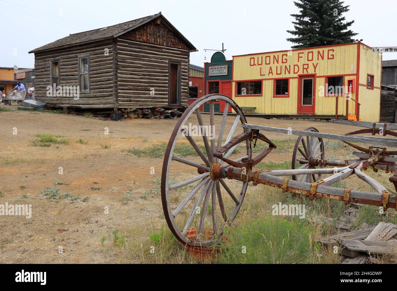 Nachbildung einer alten Bergbaustadt im Inneren des World Museum of Mining.Butte.Montana.USA Stockfoto