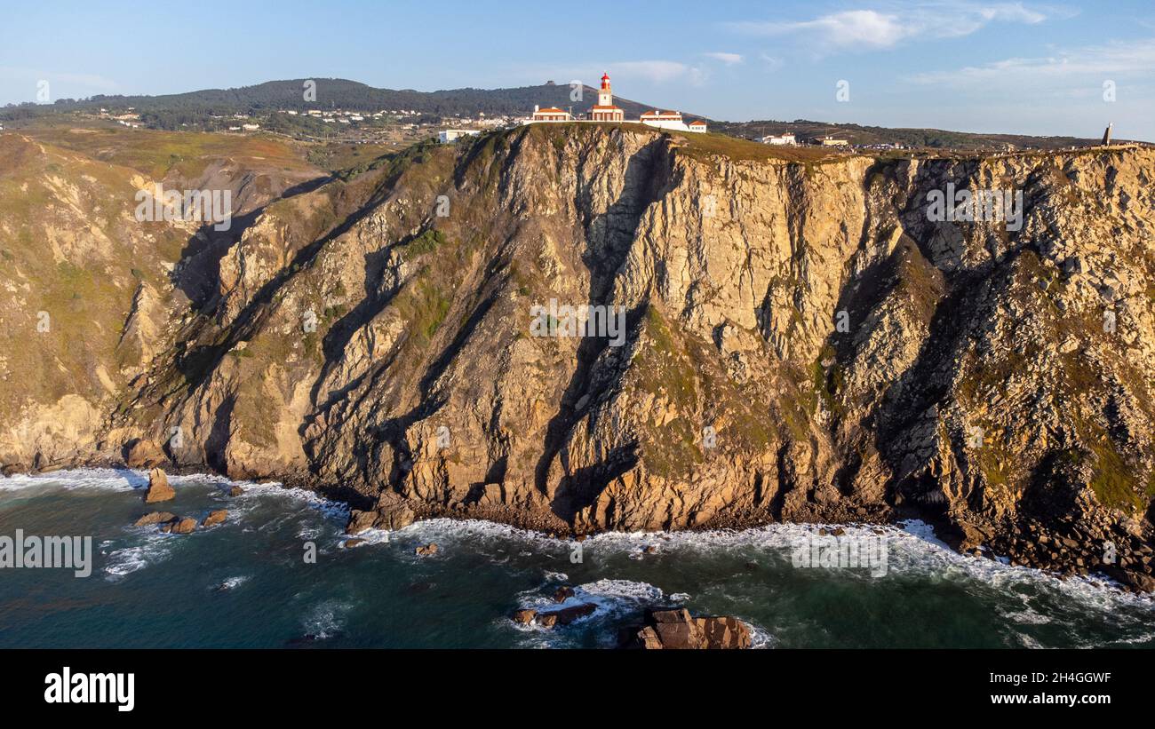Leuchtturm Cabo da Roca, Cabo da Roca, Portugal Stockfoto