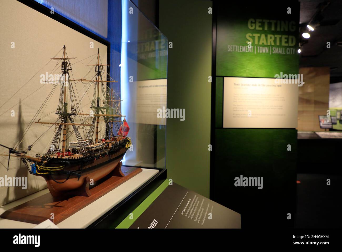 Ausstellung der Frühgeschichte von Seattle im Museum für Geschichte und Industrie.Seattle.Washington.USA Stockfoto