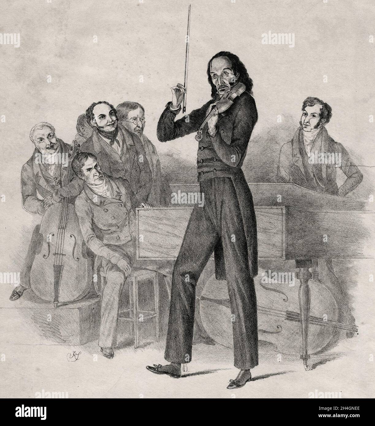 Ein Porträt des virtuosen italienischen Geigers Nicolo Paganini Stockfoto