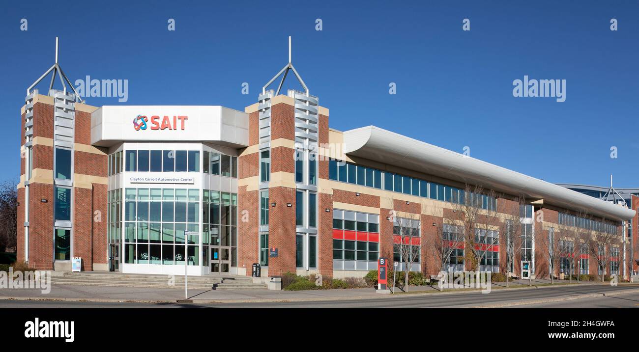 Clayton Carroll Automotive Center auf dem Campus des Southern Alberta Institute of Technology (SAIT) Stockfoto