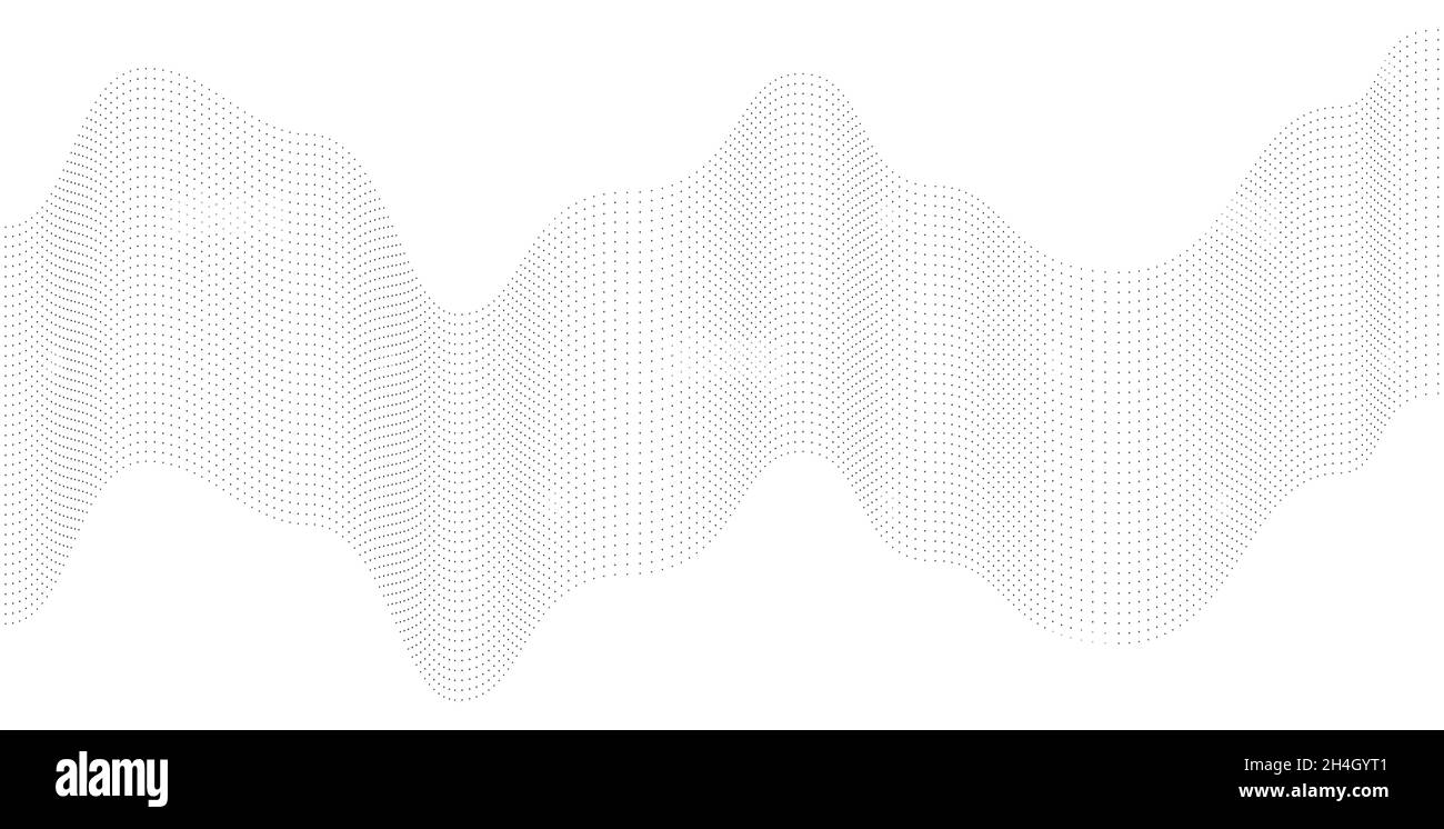 Gewellte abstrakte Streifen. Gekrümmte Linienvektorelemente für das Musikdesign. Digitaler Sound-Equalizer. Stock Vektor