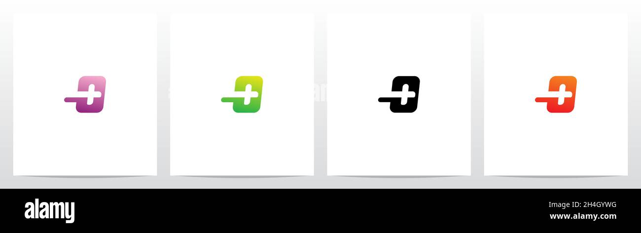 Plus-Symbol auf Letter Logo Design O Stock Vektor