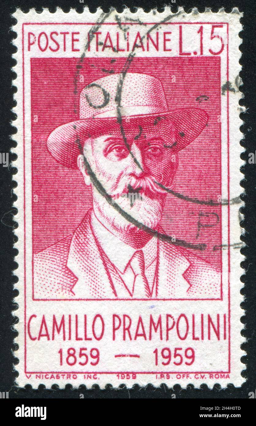 ITALIEN - UM 1959: Briefmarke gedruckt von Italien, zeigt Camillo Prampolini, um 1959 Stockfoto