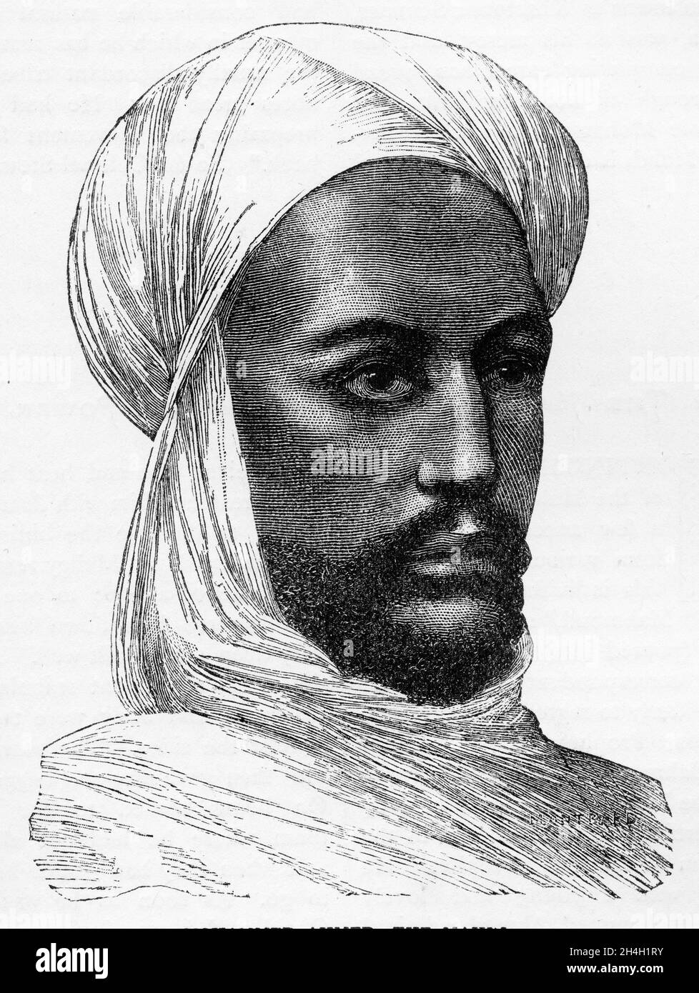Stich von Muhammad Ahmad (1844-1885) Sudanesischer Religionsführer und selbst ernannter Mahdi, der gegen Generalmajor Charles George Gordon kämpfte Stockfoto