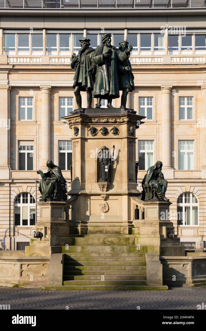 Johannes Gutenberg-Denkmal, Rossmarkt, Frankfurt am Main, Hessen, Deutschland Stockfoto