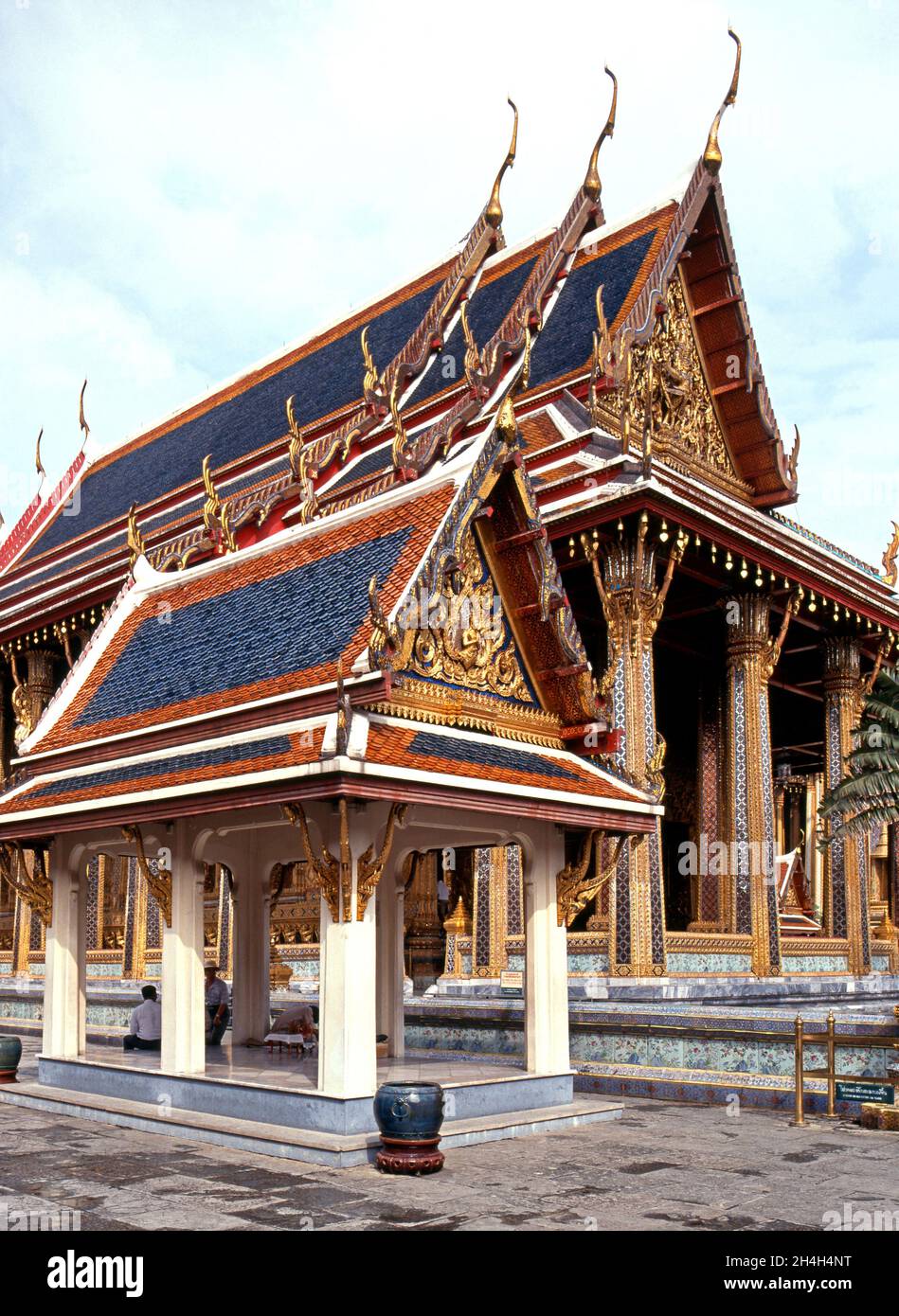 Tempel im Wat Phra Kaew Komplex, Grand Palace, Bangkok, Thailand. Stockfoto