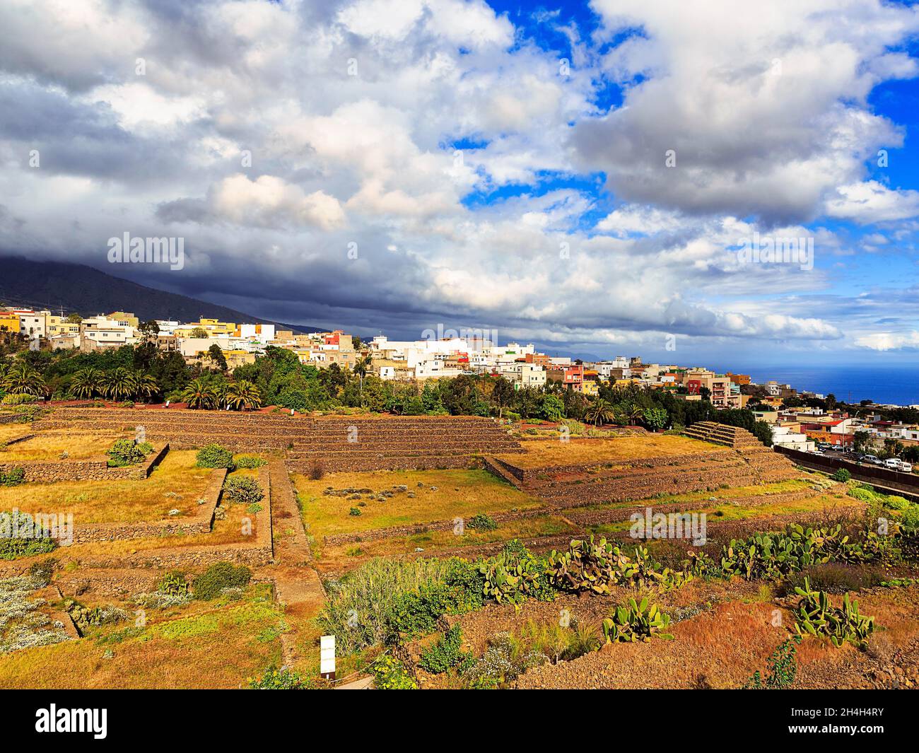 Ethnographischer Park, Piramides de Gueimar, Guimar, Santa Cruz de Teneriffa, Teneriffa, Spanien Stockfoto