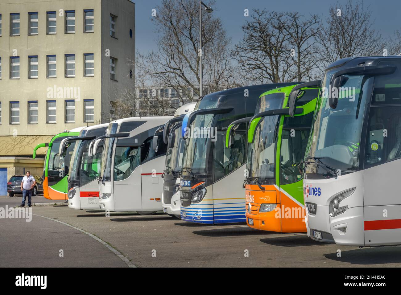 Busparkplatz, AVUS Nord, Westend, Charlottenburg, Berlin, Deutschland Stockfoto