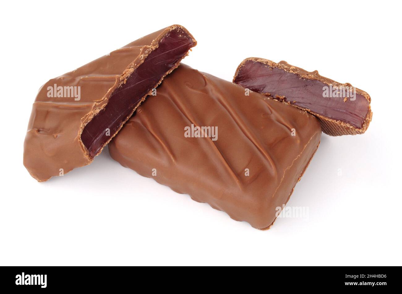 Mit Schokolade überzogene türkische Delight mit Rosenwasser Geschmack Gelee Center Süßwaren Stockfoto