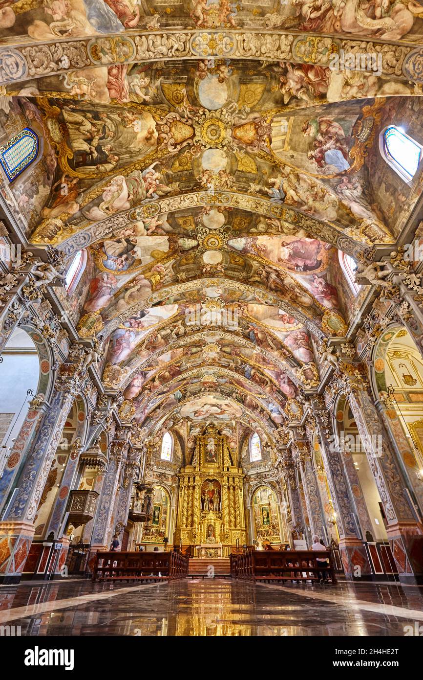 Lackiertes Dach. Kirche San Nicolas. Stadtzentrum von Valencia. Spanien Stockfoto