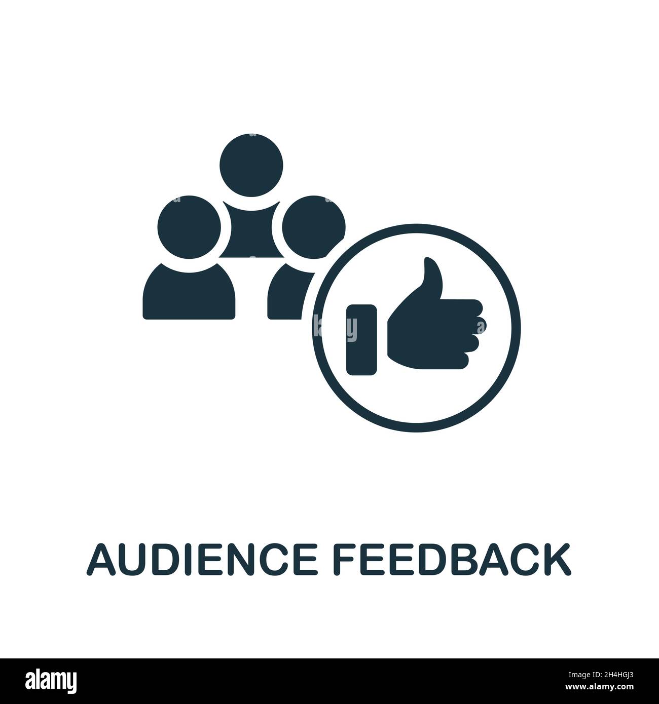 Symbol „Feedback der Zielgruppe“. Monochromes Schild aus der Social-Media-Marketing-Sammlung. Creative Audience Feedback Symbol Illustration für Webdesign Stock Vektor