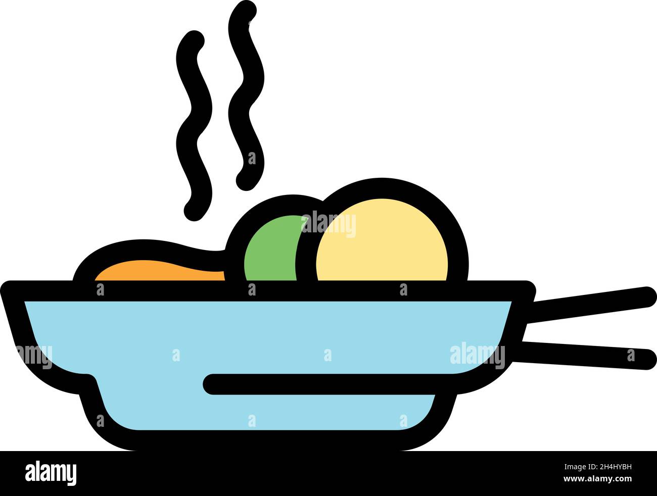 Hausgemachte frittierte Lebensmittel-Ikone. Kontur hausgemachte frittierte Lebensmittel Vektor-Symbol Farbe flach isoliert Stock Vektor