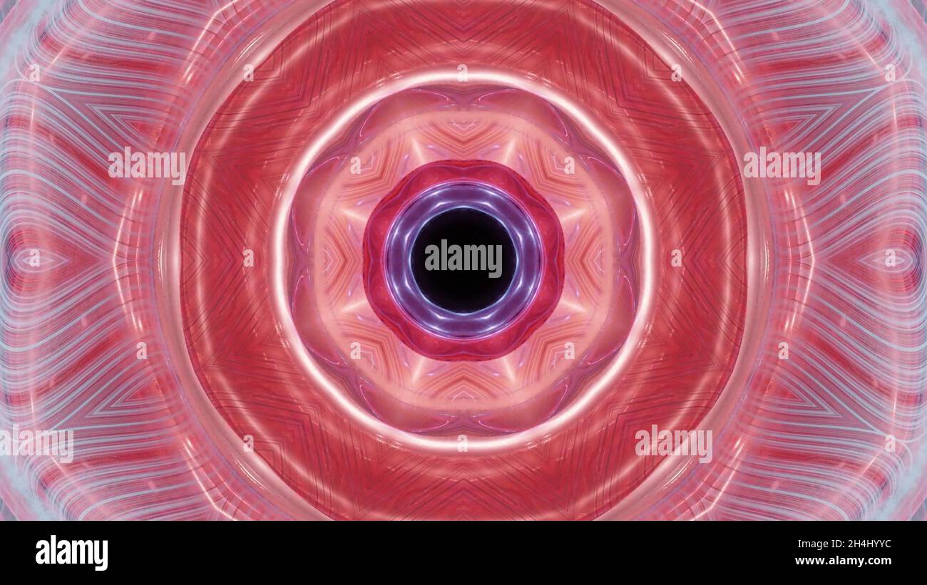 3d-Darstellung der 4K UHD-leuchtenden, reflektierenden Abstraktion Stockfoto