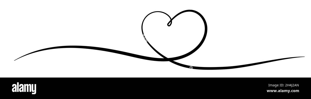 Hintergrund der Herzlinie. Hintergrund für einzeilige Zeichnung. Kontinuierliche Linienzeichnung des Herzens. Vektorgrafik. Stock Vektor
