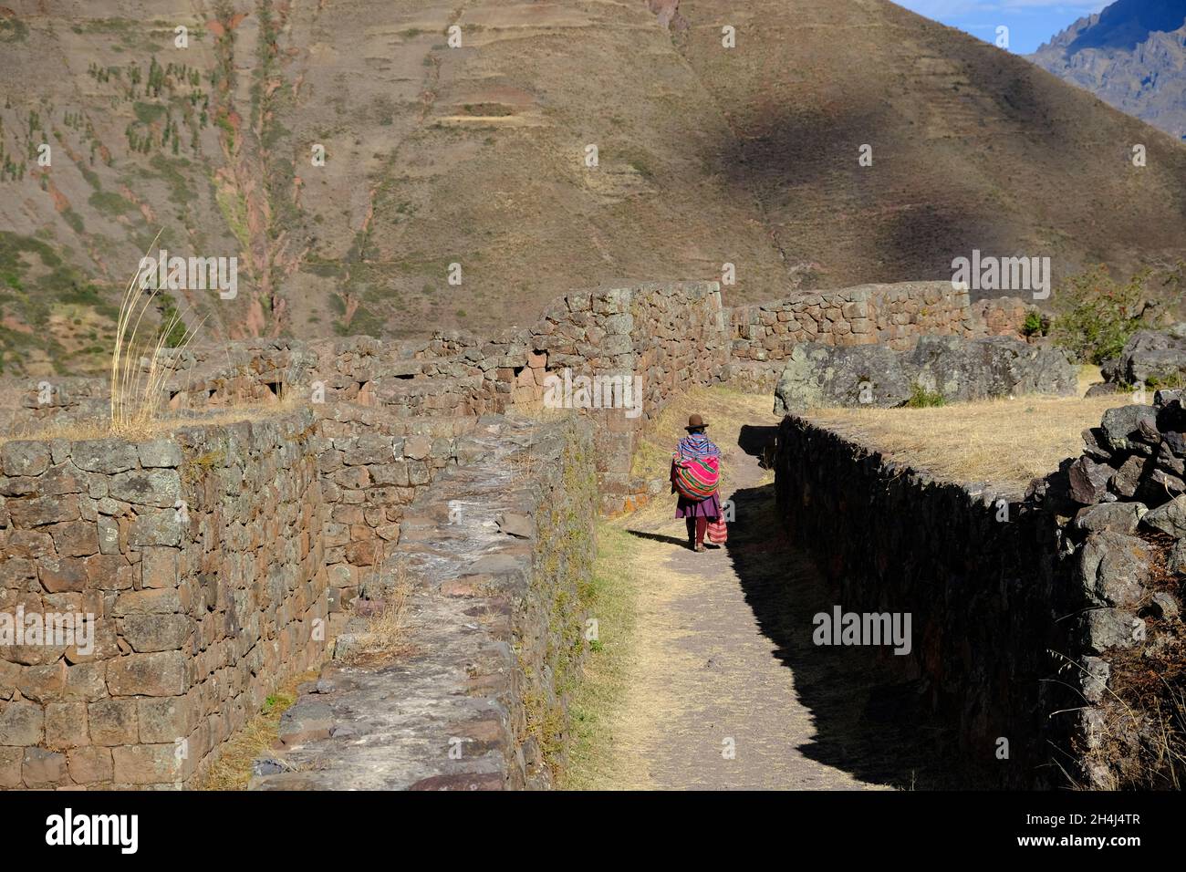 Peru Sacred Valley Pisac - Parque Arqueologico Pisac Inka Ruinen Stockfoto