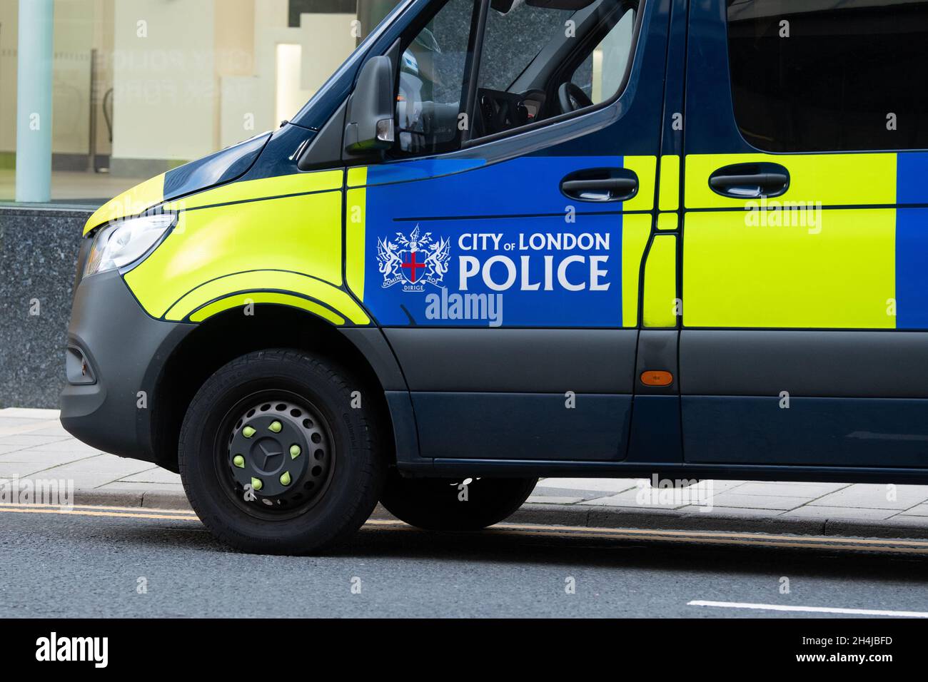 City of London Police van Vehicle bei COP26 Glasgow, Schottland, Großbritannien Stockfoto