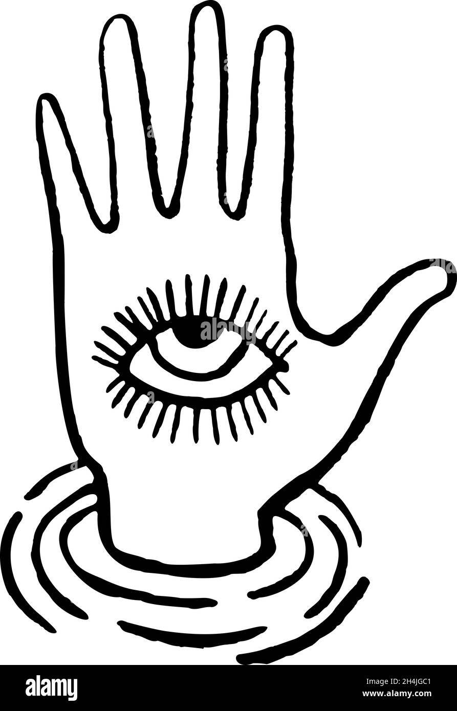Blackwork Tattoo Blitz. Eye of Providence. Freimaurersymbol. Alle sehen Auge in Dreieckspyramide. Neue Weltordnung. Heilige Geometrie, Religion, Spirituu Stock Vektor