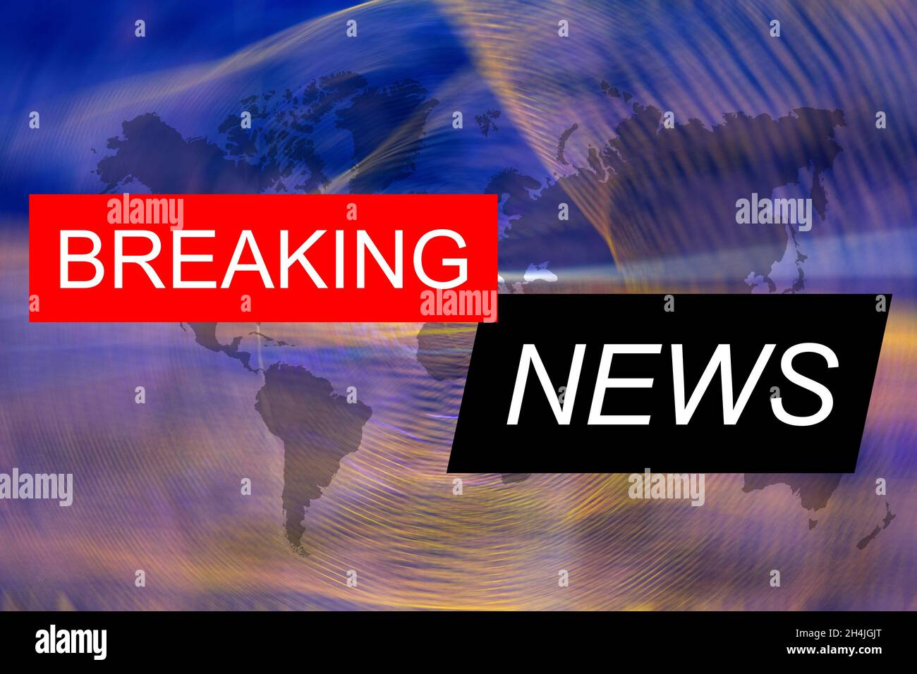 Symbolbild: Die Worte Breaking News auf einem abstrakten Hintergrund Stockfoto