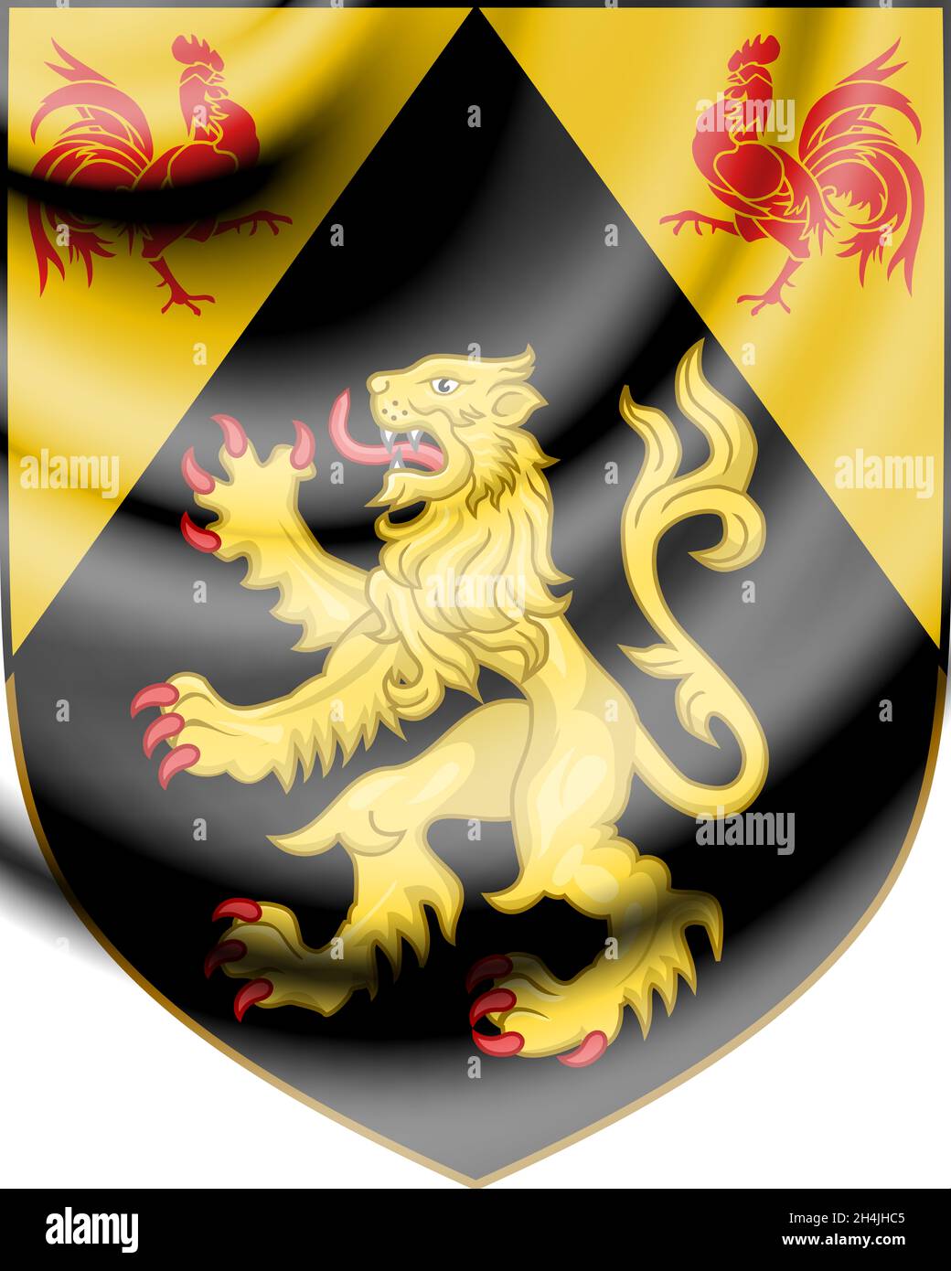 3D Wallonisch-Brabant Wappen, Belgien. 3D-Illustration. Stockfoto