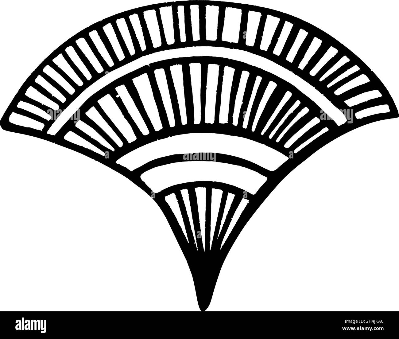 Nahtloses Vektor-Muster mit Blumenfächer auf weißem Hintergrund. Stock Vektor