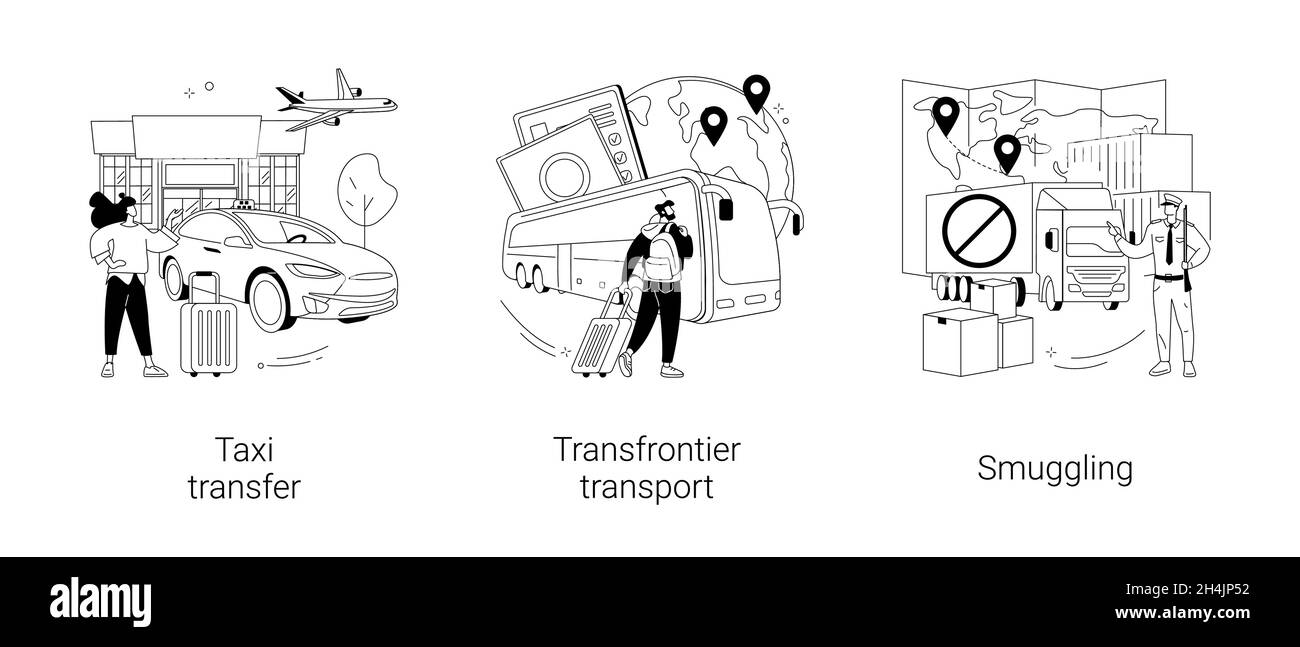 Crossing Border abstrakte Konzept Vektor-Illustrationen. Stock Vektor