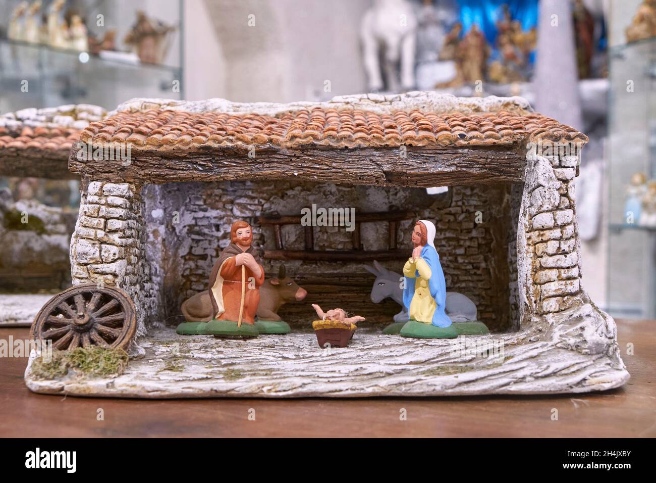 Frankreich, Alpes Maritimes, Luceram, der Krippenkreis, provenzalische Krippe Stockfoto