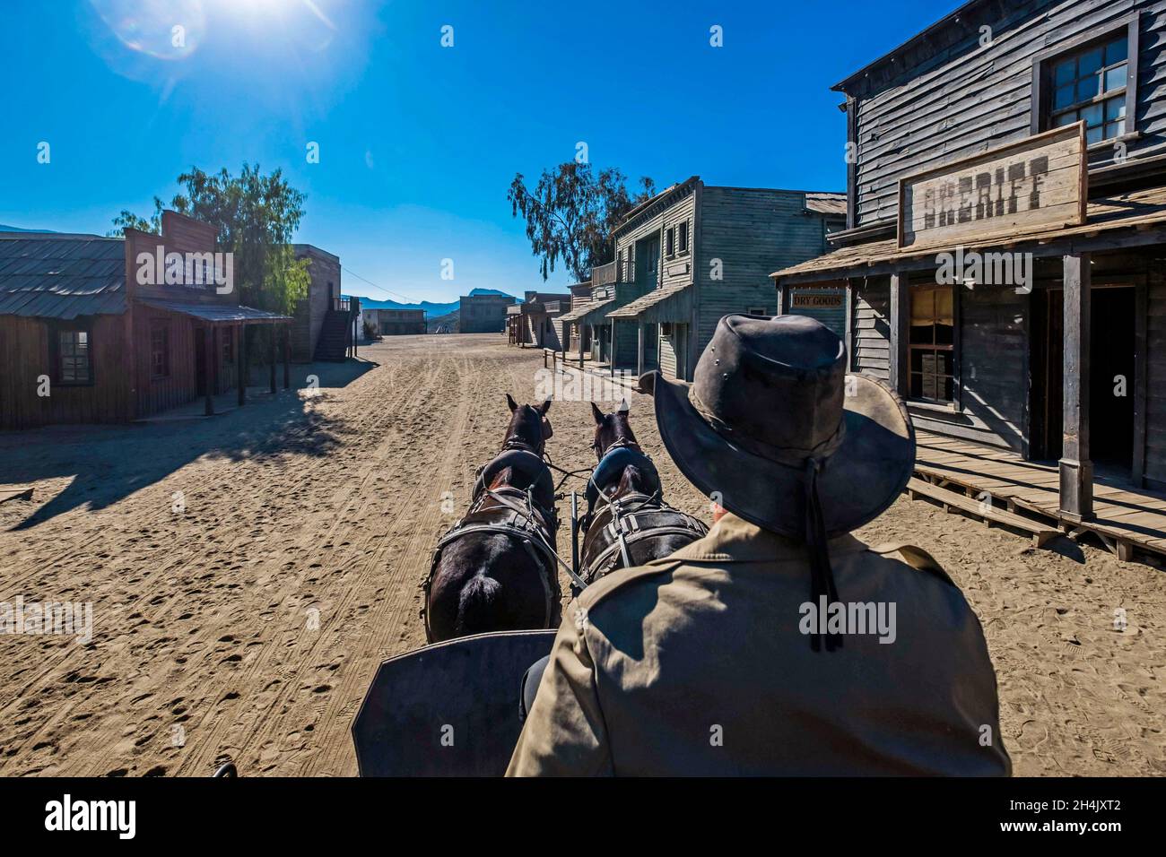 Spanien, Andalusien, Provinz Almeria, Wüste Tabernas, westliche Stadt Texas Hollywood (auch Fort Bravo genannt) Stockfoto