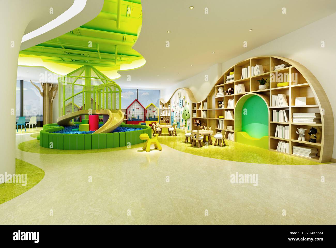 3D Rendering von Kindern Schule Spielzimmer Stockfoto